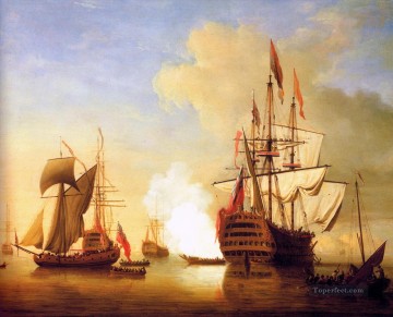 Vista de popa de los barcos de guerra Royal Wil Pinturas al óleo
